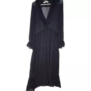 Zara Black Ruffled Maxi Gown